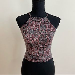 GARAGE Flower Print Halter Top